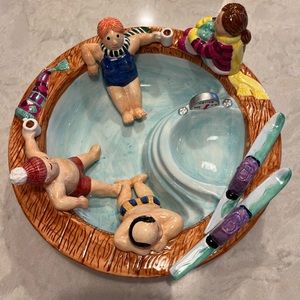 Vintage Lotus Apres Ski Hot Tub Chip and Dip Bowl